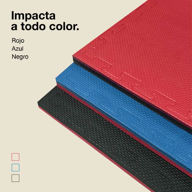 JOWY Tatami Puzzle 1x1m 2cm · Goma EVA Reversible Azul/Rojo o Negro/Gris · Modelo "T" · Esterilla Artes Marciales, Fitness y Suelo Tatami Japonés