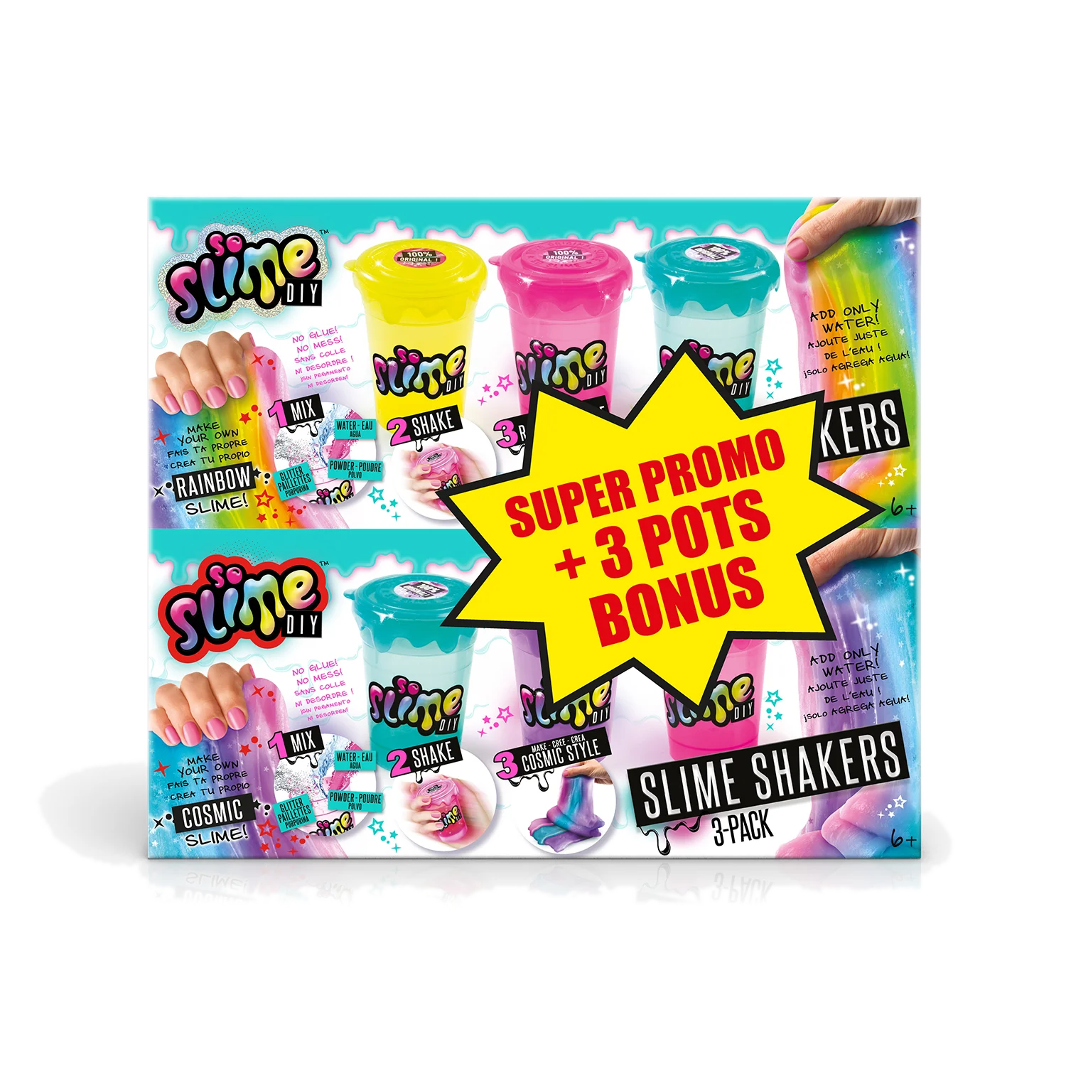 Slime shakers 3 pack + 3 bonus pots - so slime - canal toys - ssc019