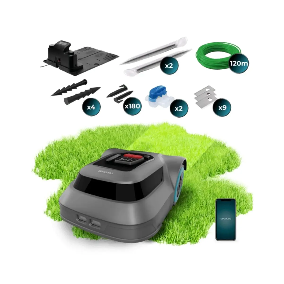 Cortacésped Cecotec Conga GrassHopper 500 Map Connected 500m² sensor de lluvia