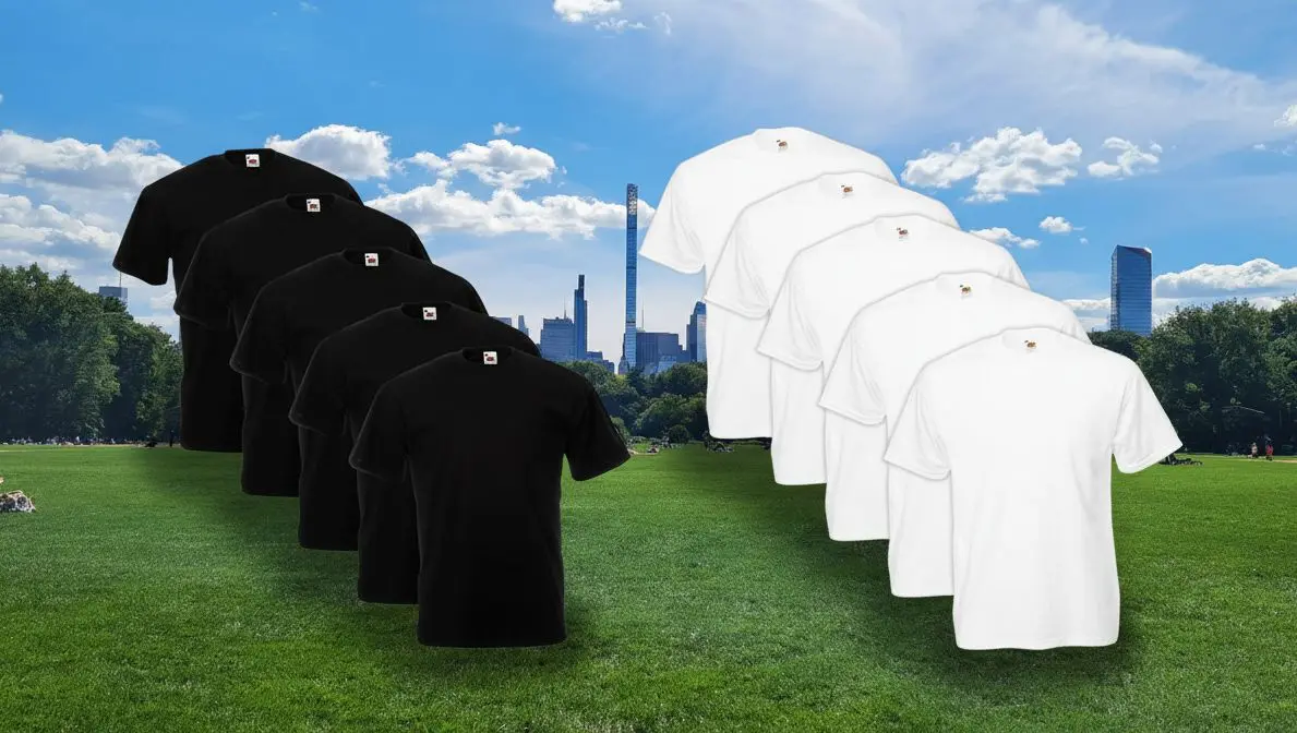 Basic and Comfortable T-shirt Set of 10 - Unisex - 5 Black + 5 White - 100% Cotton - Ideal for Customization and Daily Wear - Perfect for Casual and Work Uniforms - MARNAULA