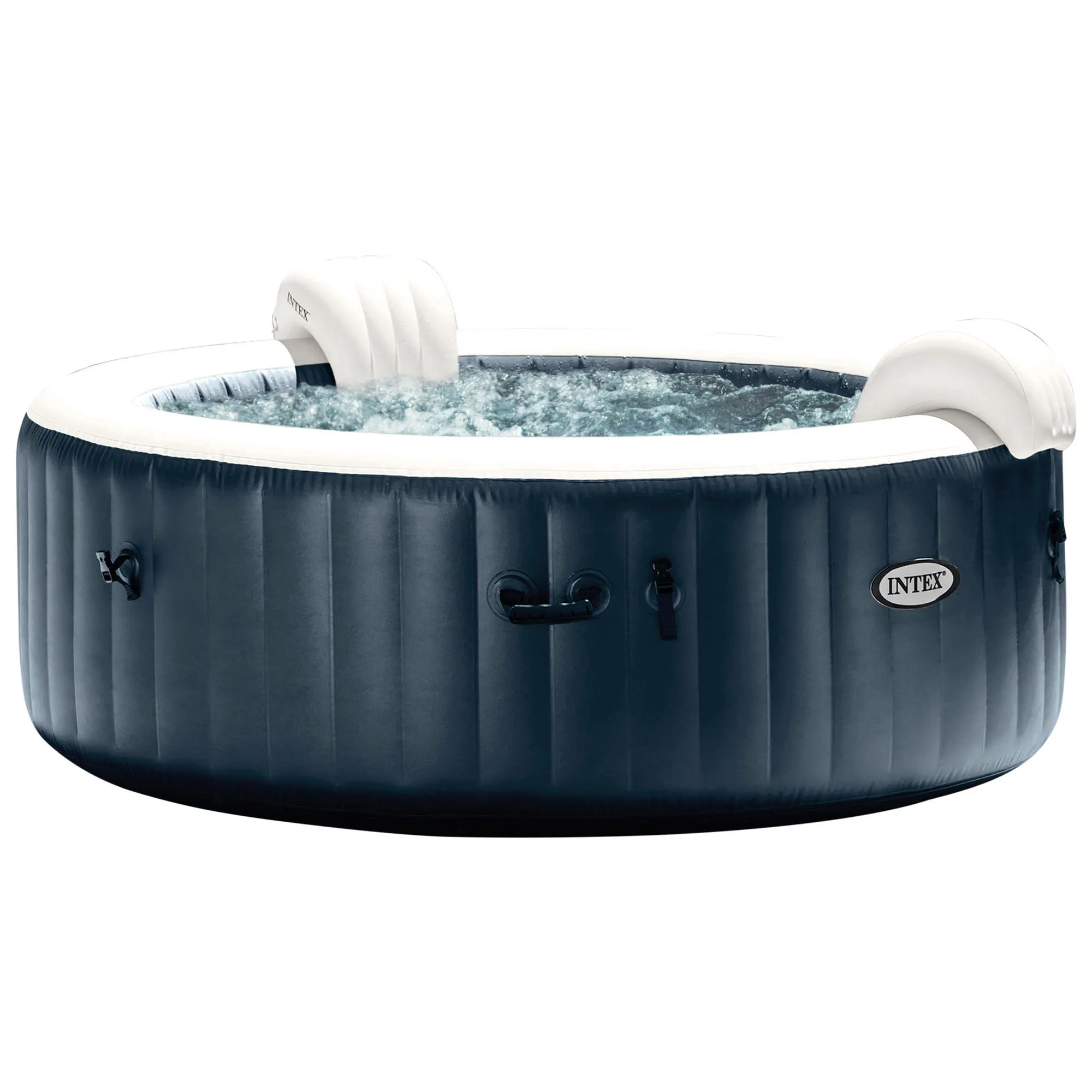 INTEX - Spa hinchable circular, 6 personas, Ø216x71, calentador hasta 40ºC, 170 salidas de burbujas, suelo térmico, depuradora filtro S1, accesorios incluidos