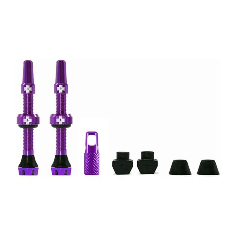 Muc-Off - Juego de Válvulas Tubeless V2 44 mm para bicicleta de montaña y carretera, fabricado en aluminio 7075 con sistema de flujo de aire libre y ranura Allen de 4 mm para instalación fácil