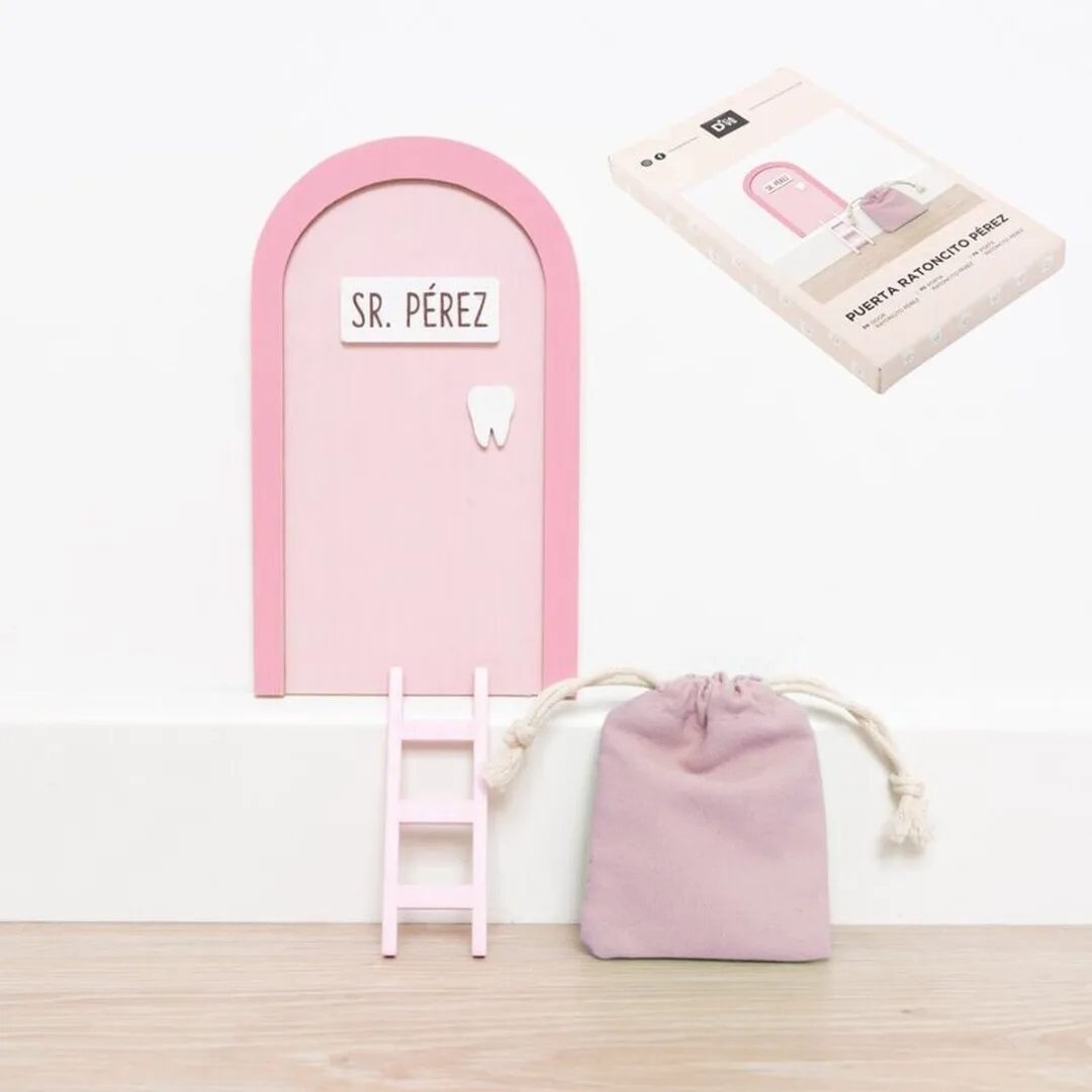 DCASA PUERTA RATONCITO PEREZ INFANTIL ROSA  MEDIDAS 10x1x17 CM