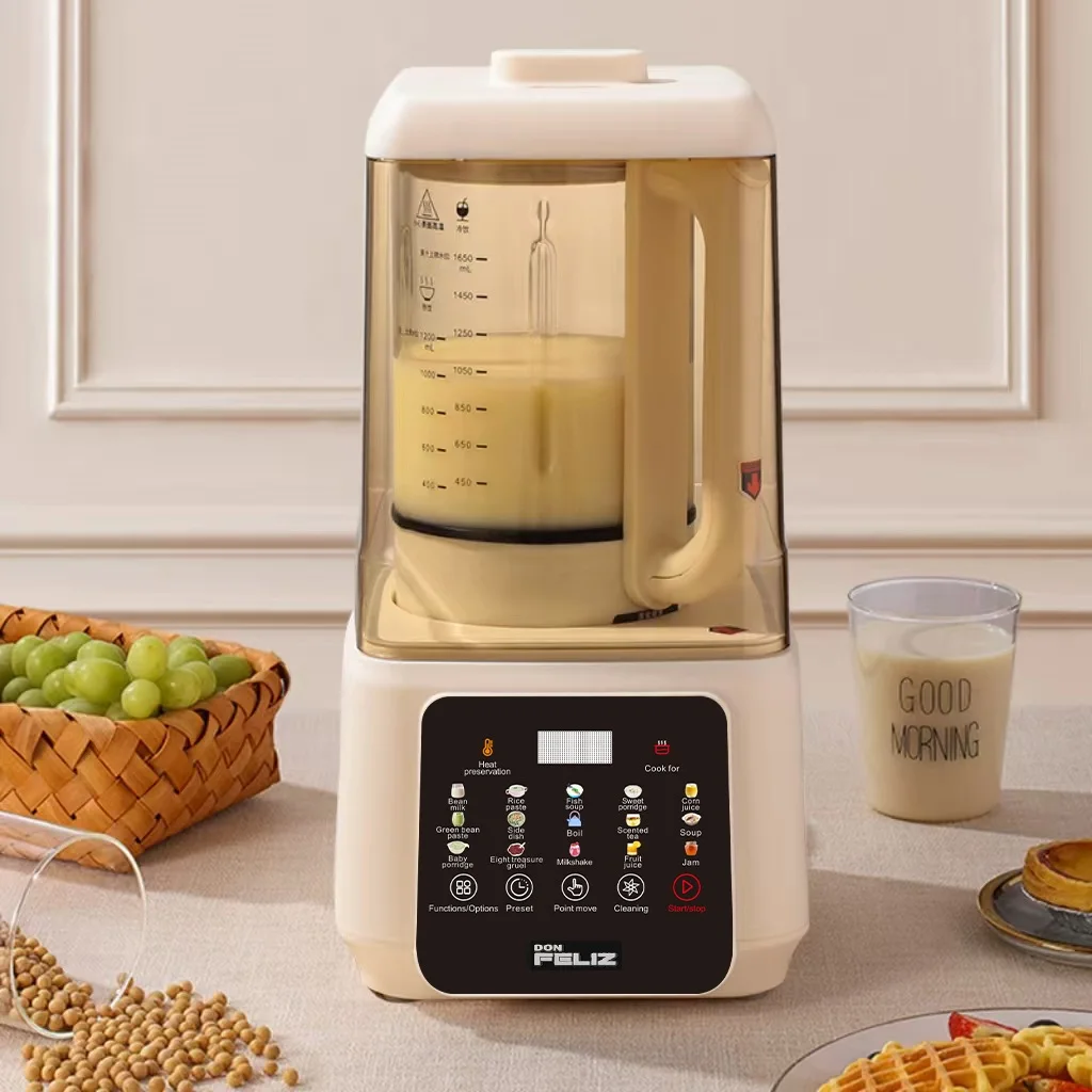 Frullatore Multifunzione in Vetro da 1,75L, Macchina per Latte di Verdure e Soia, 15 Programmi Freddi e Caldi, Tecnologia Anti-Rumore, Timer 24h, Frul