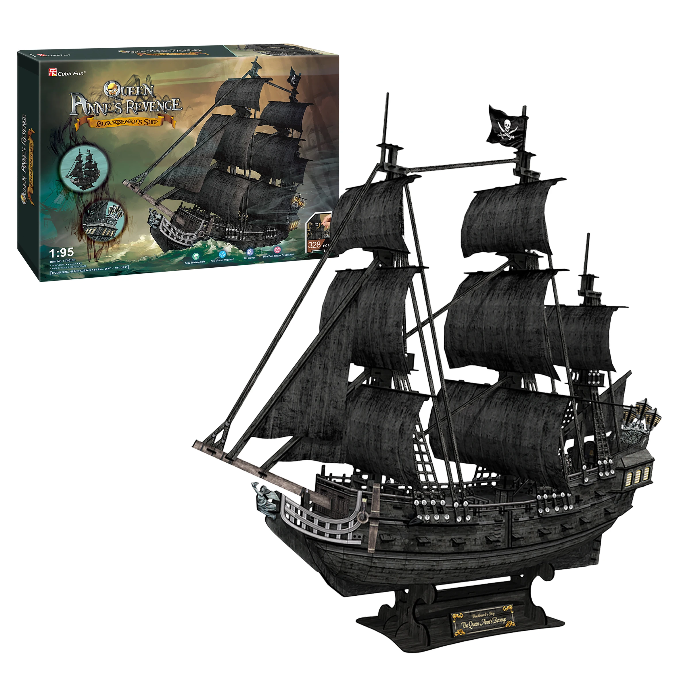 The Queen Anne´s Revenge | Puzzle 3d Ninños Y Adultos | Maqueta Barco Pirata