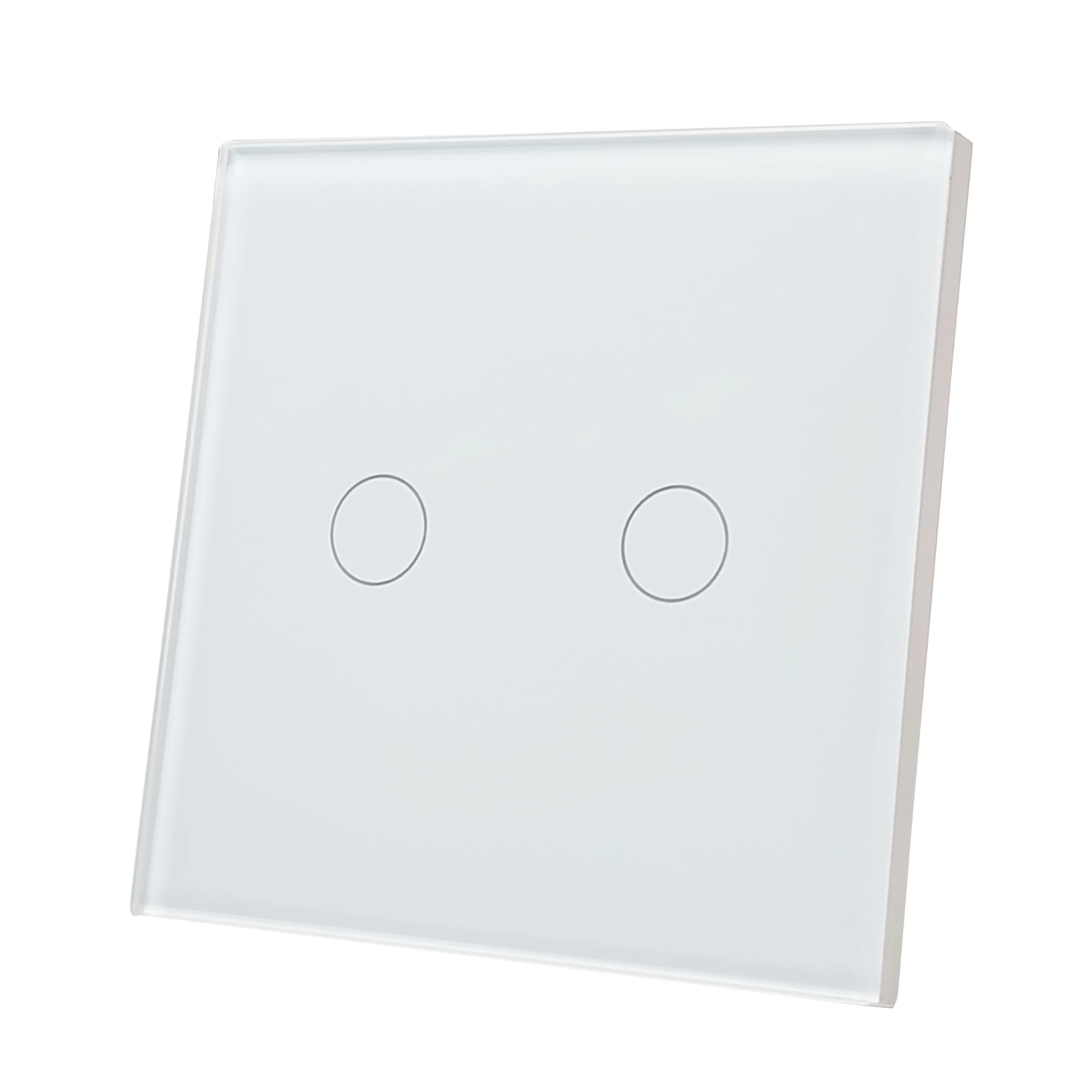 LED ATOMANT Interruptor de Cristal Inteligente ZigBee 3.0, 2 Vías (2 Gang), Requiere HUB ZigBee, Compatible con App Smart Life y Tuya, Control por Voz con Alexa y Google Assistant, Pulsador Táctil