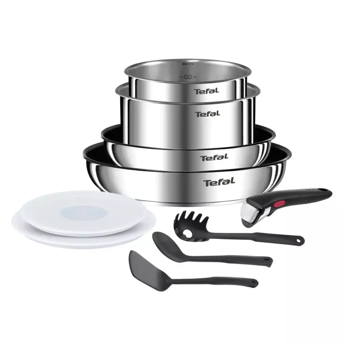 Set de 10 piezas Tefal Ingenio | 2 sartenes, 2 cazos, mango desmontable 🍳