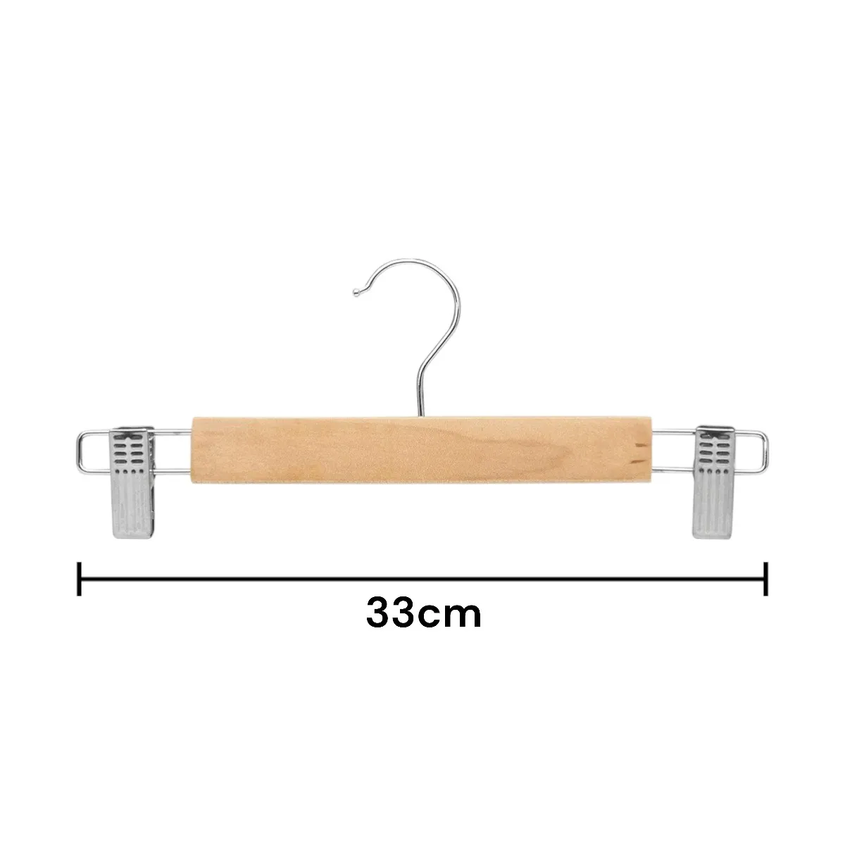 DISTRIBUX Wooden Hangers Set of 6 with 360° Rotating Hook and Adjustable Clips, strong and durable for pants, skirts, and jeans, perfect wardrobe organizer for space-saving storage. #3