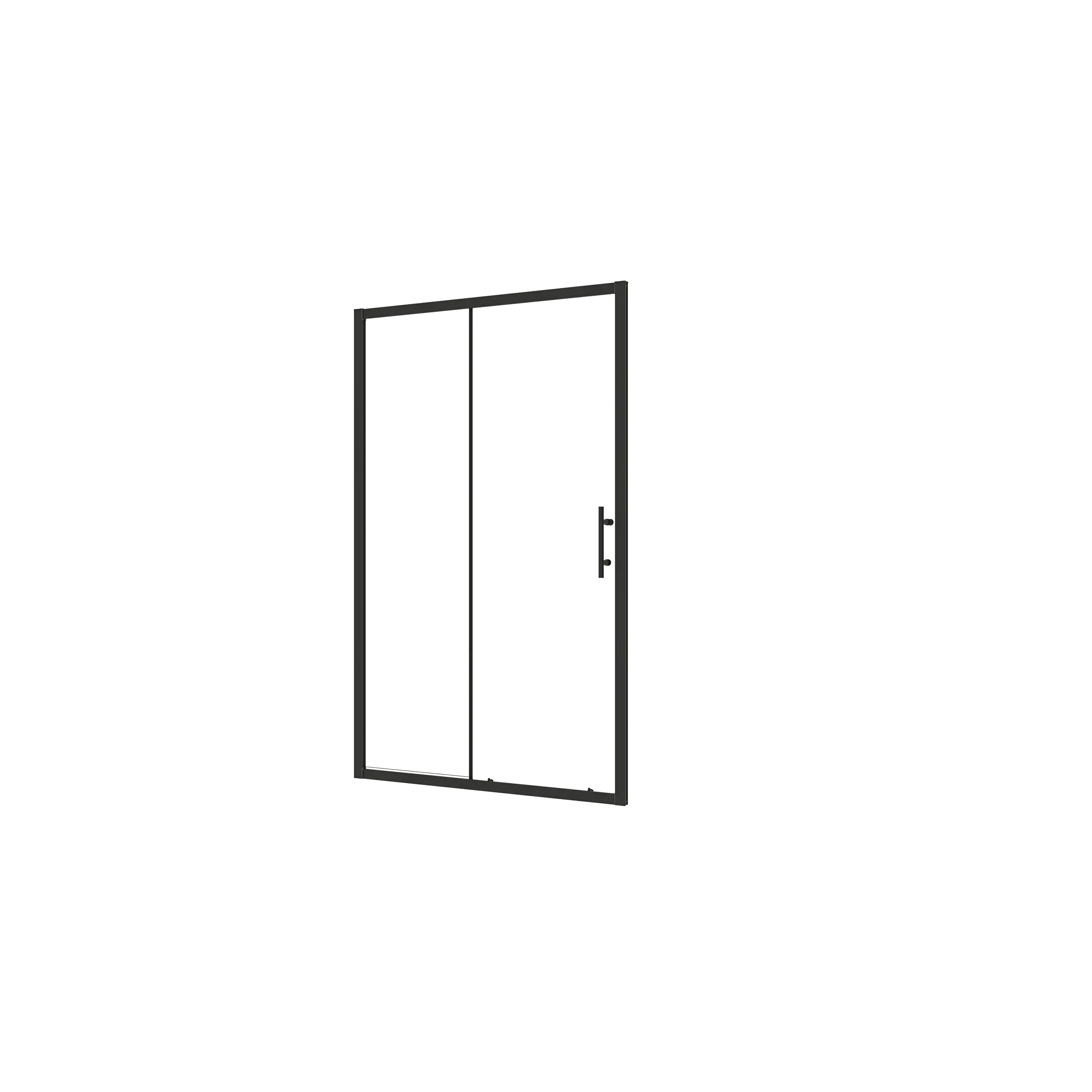 AICA Mampara de Ducha Frontal Corredera Cristal Templado 5mm Perfil Negro Mate (1160-1200)x1850mm