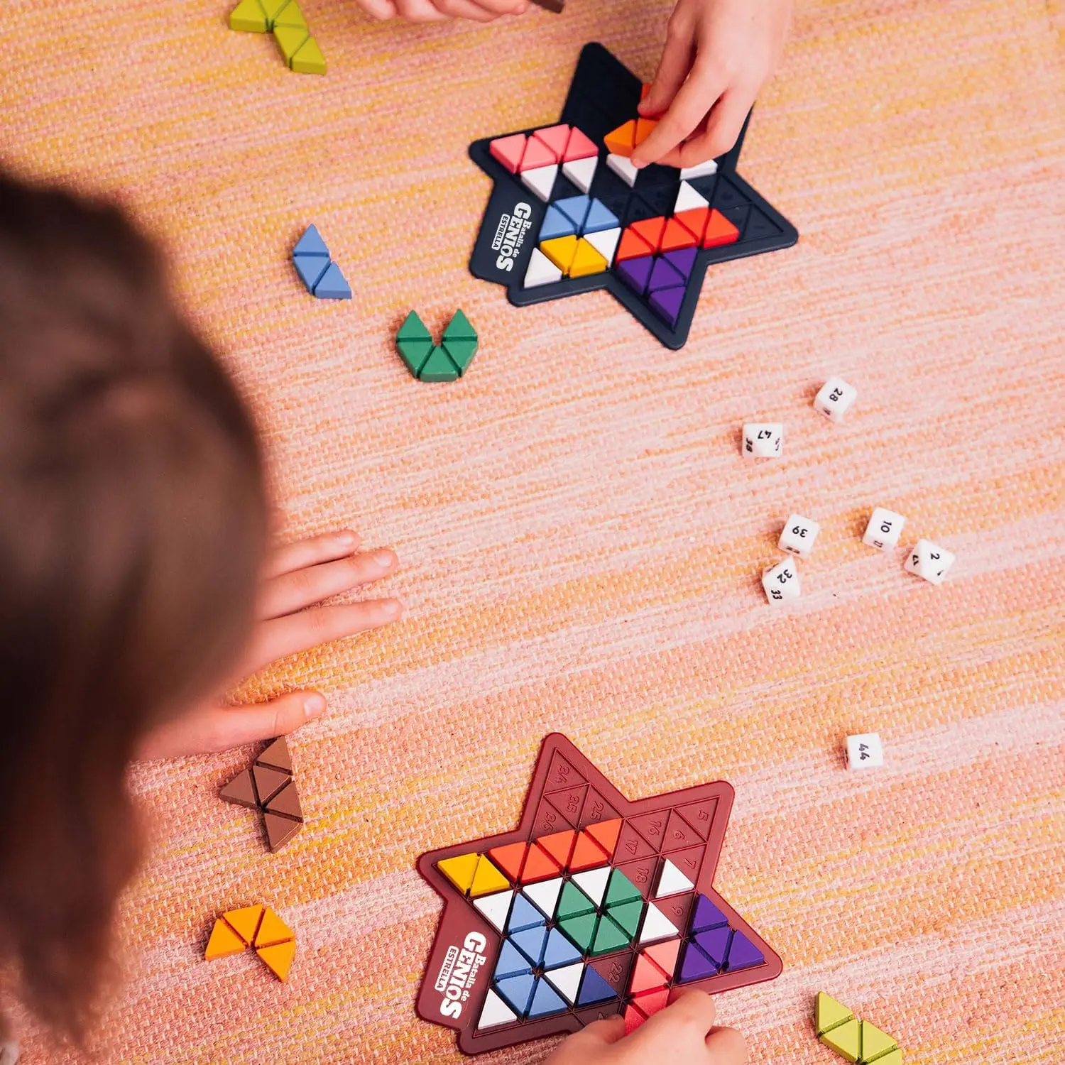 Ludilo Battle of Geniuses Stars | Educational Board Game for Kids 8 Years, includes 22 wooden shapes, 14 blockers, 7 dice, and 2 boards, enhancing cognitive skills in 2 players with over 165,000 challenges. #7