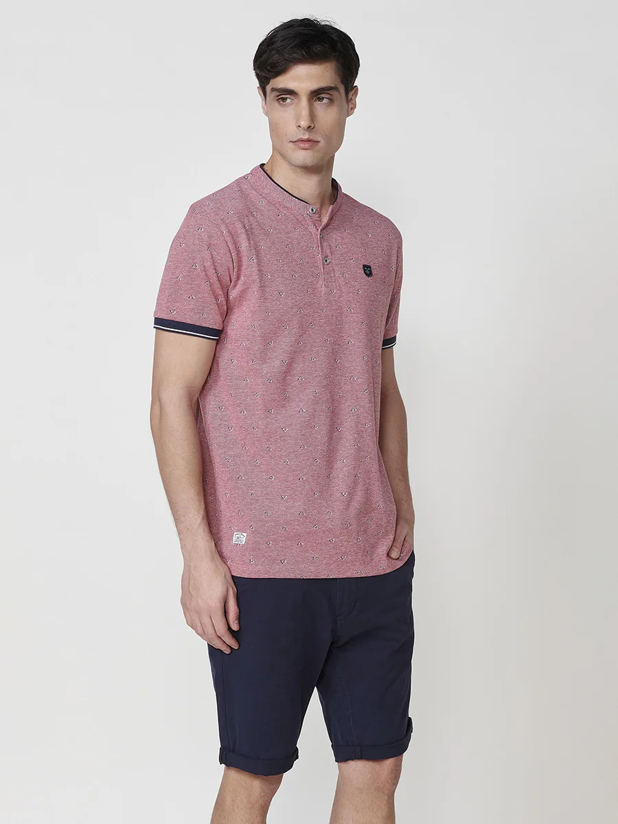 Koroshi Polo Hombre Manga Corta Cuello Mao Estampado – Koroshi 2511PC23