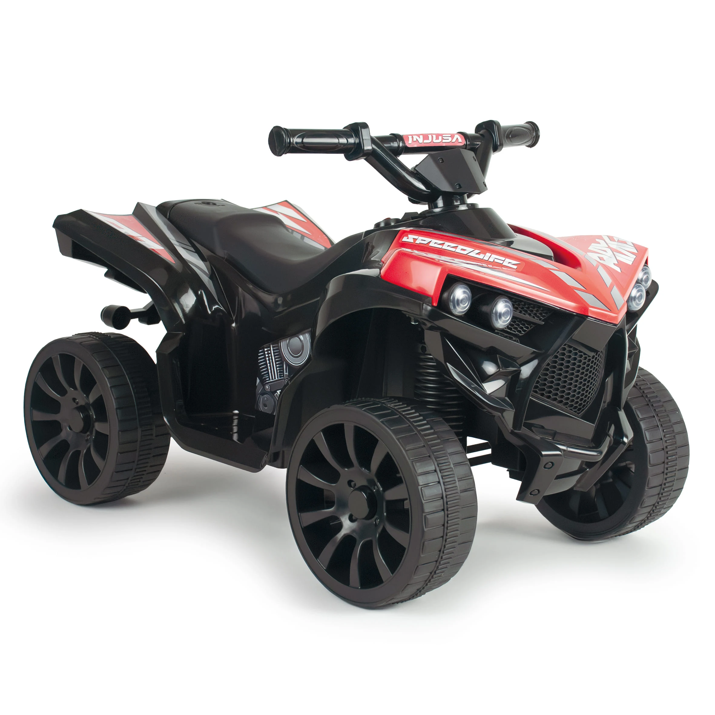 INJUSA Quad Eléctrico Infantil Racing 6V para Niños +18 Meses con Luces, Sonidos y Marcha Atrás