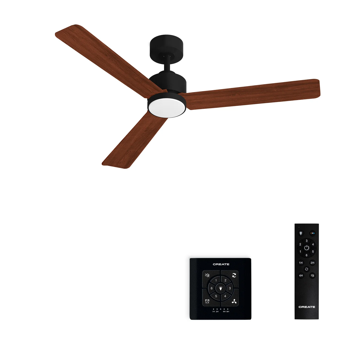 CREATE - Silent 40W Ceiling Fan with LED Light, Ø132 cm or Ø152 cm, featuring speed settings and modern design for living room or bedroom use, perfect for smart home integration. #2
