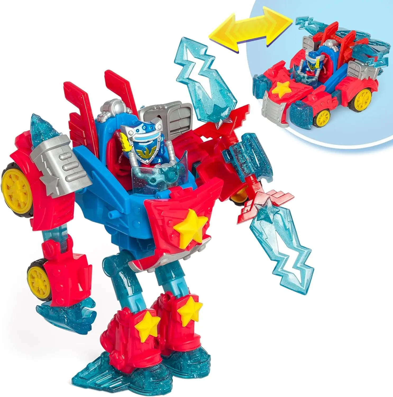 SUPERTHINGS Turbo Warrior Power - Robot hero transformable. The Robot transforms into a car. Includes 1 Turbo Warrior, 1 exclusive accessory and 1 exclusive SuperThing (Magic Box 803224)