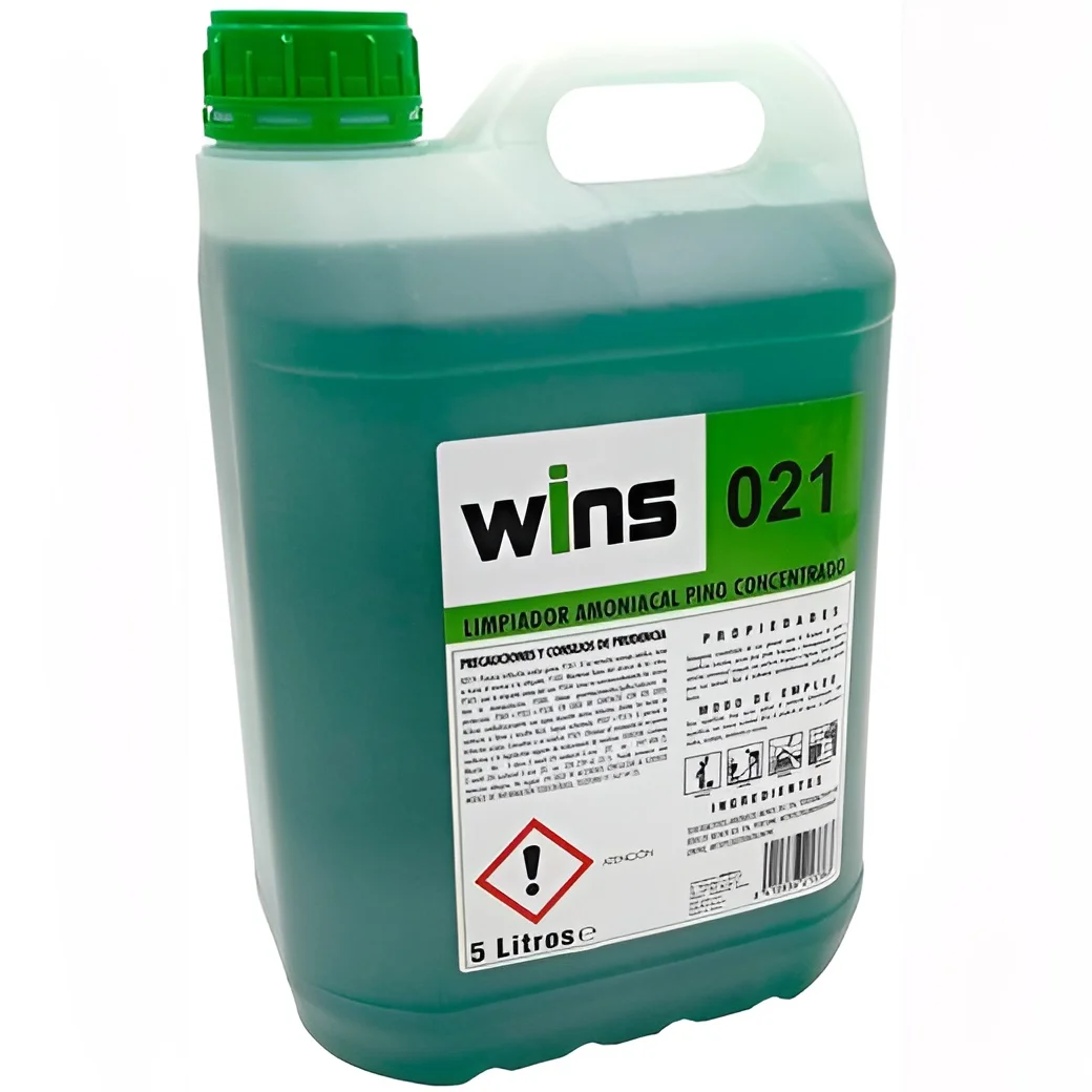 Vinfer limpiador amoniacal pino concentrado wins 021 verde -garrafa 5l-