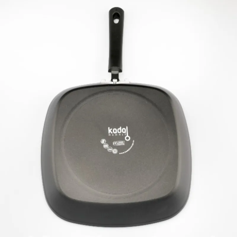 Kadal pan-griddle grill corrugated/smooth non-stick full black induction stone for all kinds of cookers iron 28x28 cm