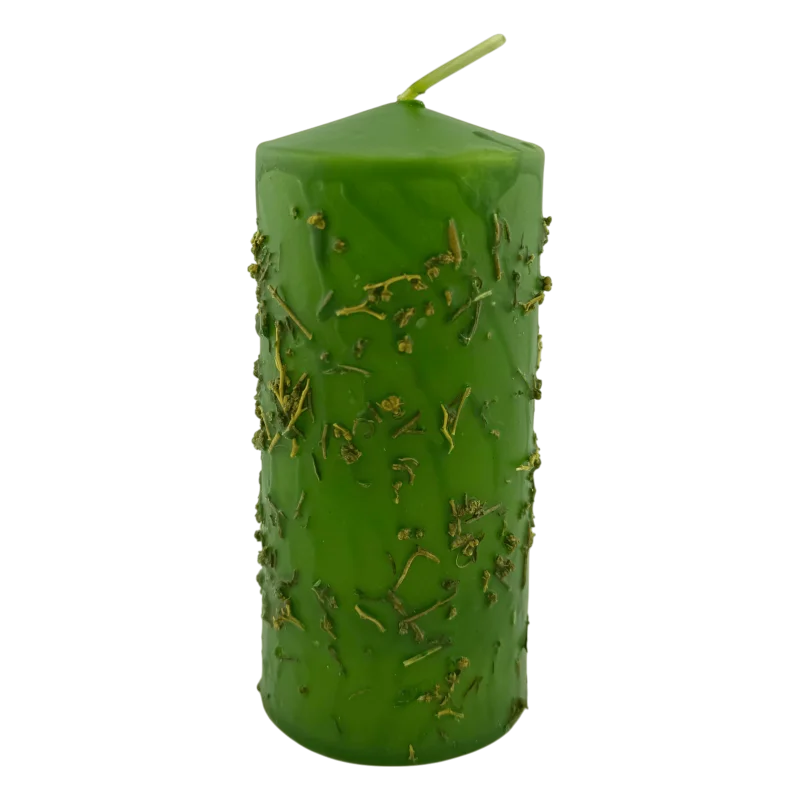Ruda Herbal Candle - HOSTENATURA | 14x6 cm, natural ingredients for energy cleansing and protection, eliminates negativity and cuts magic with a herbal aroma, perfect for rituals and spiritual balance.