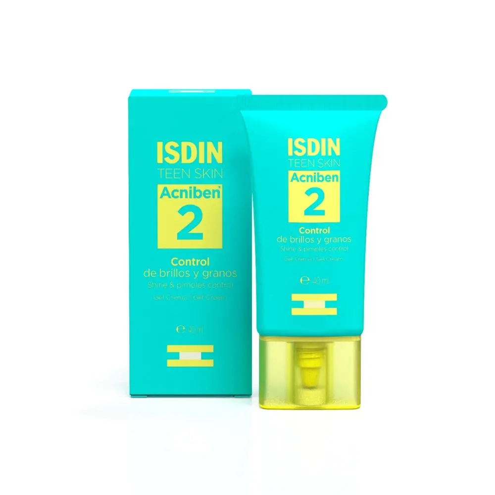 Isdin Acniben Gel Crema Facial Equilibrante 40 Ml - Controla Brillos y Granos - Hidratación Equilibrada - Acción Calmante