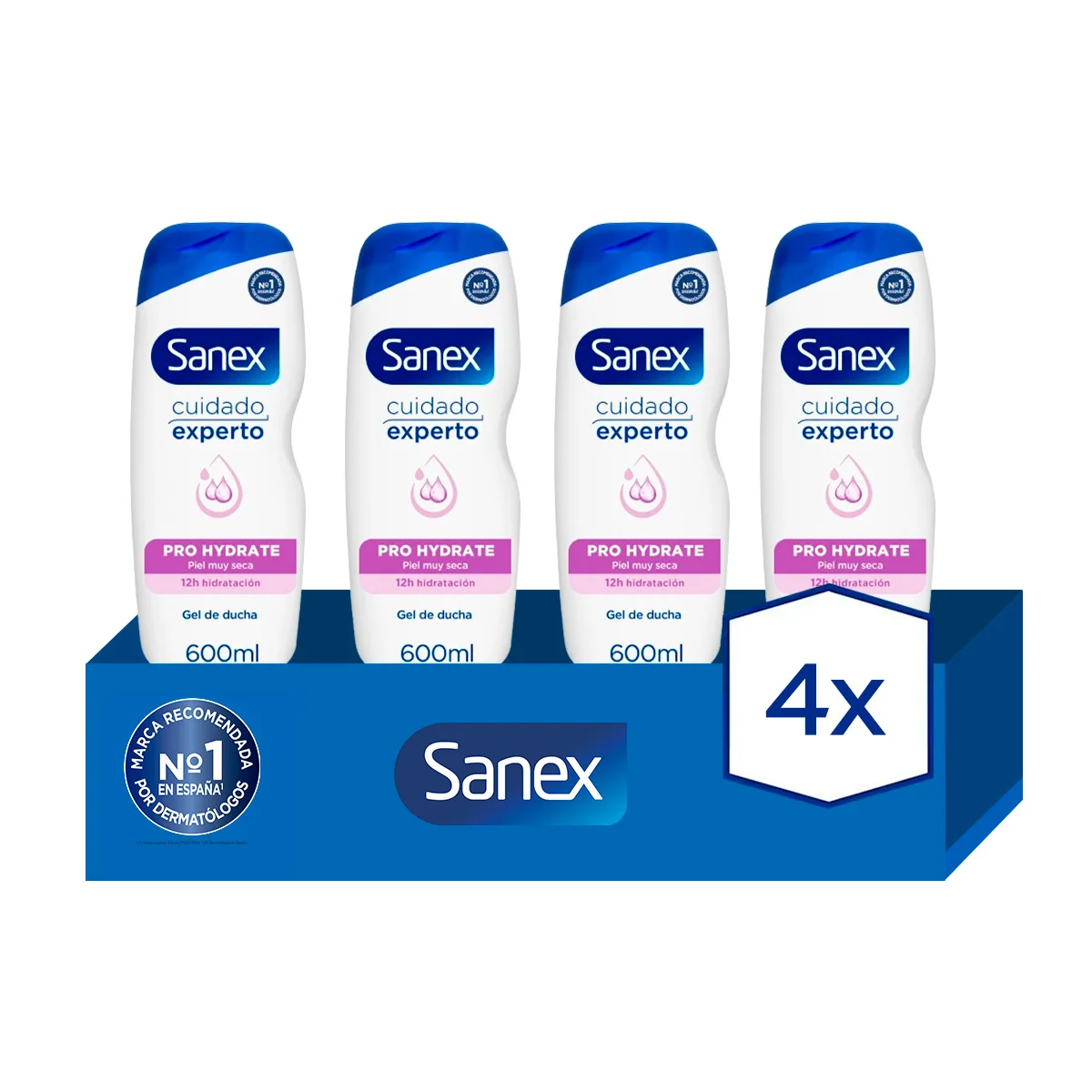 Sanex BiomeProtect Dermo Pro Hydrate moisturizing very dry skin 600 ml pack 4 shower or bath Gel