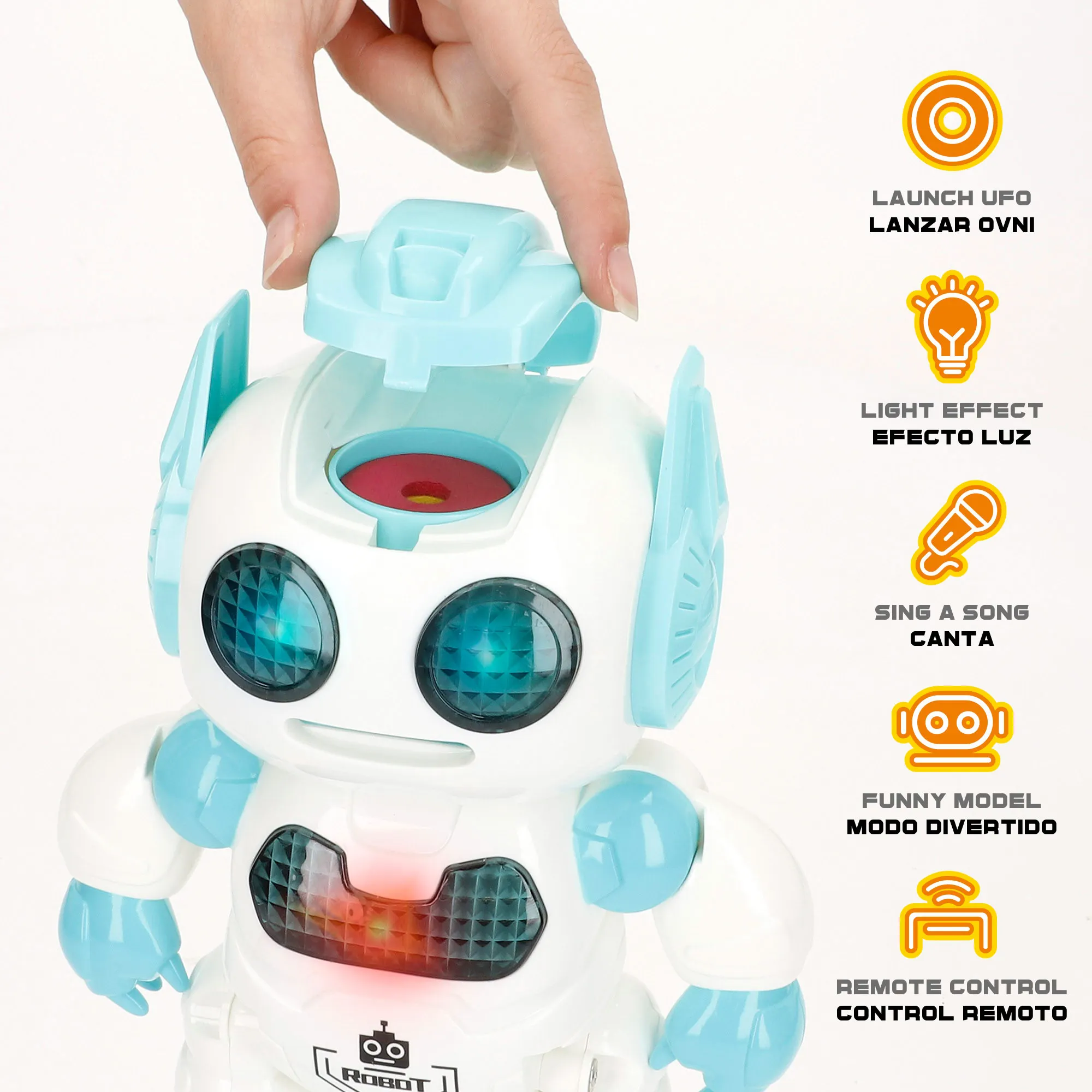 COLORBABY Smart Interactive 23 cm Light and Sound Robot Remote Control UFO Toy Multi-function Controller Robotics Remote Control robots Toys Children 3 Years Birthday Gift