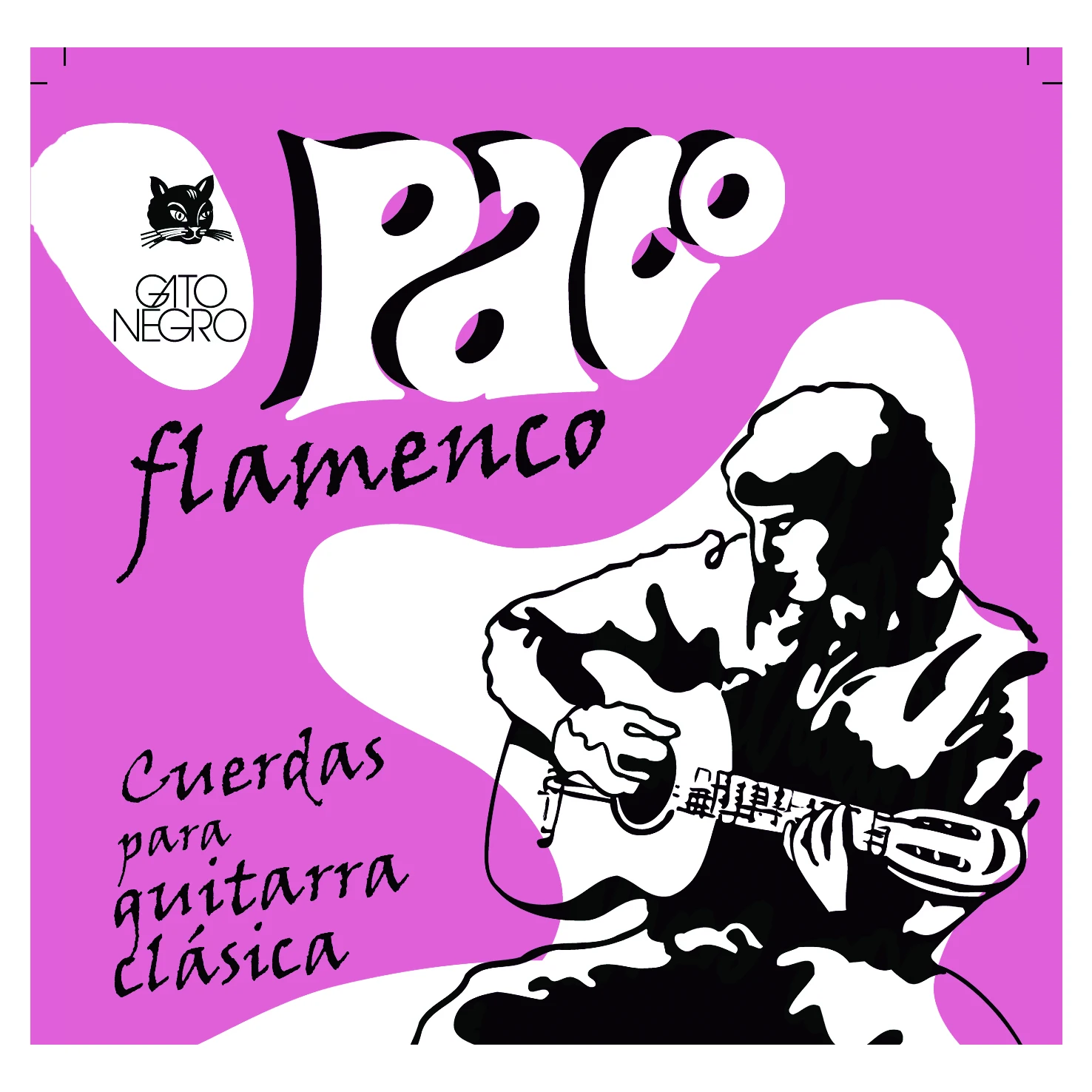 Cuerdas para Guitarra Clásica y flamenca  Gato Negro Paco. Fabricadas en nylon y entorchadas con acero de alta calidad,