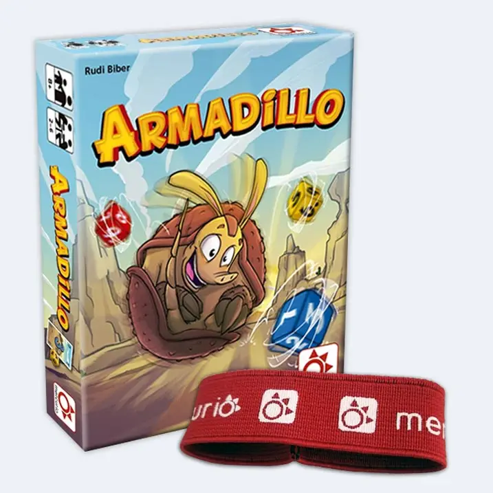 Armadillo funny family card game in Spanish including free elastic band gift, Mercury