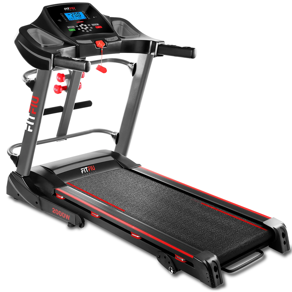 FITFIU Fitness MC-400 - Cinta de correr plegable hasta 20km/h, Con 3 niveles de inclinación, Plegado hidráulico, Conectividad a APP con Kinomap, Puerto USB + Accesorios, Para el Hogar y la Oficina