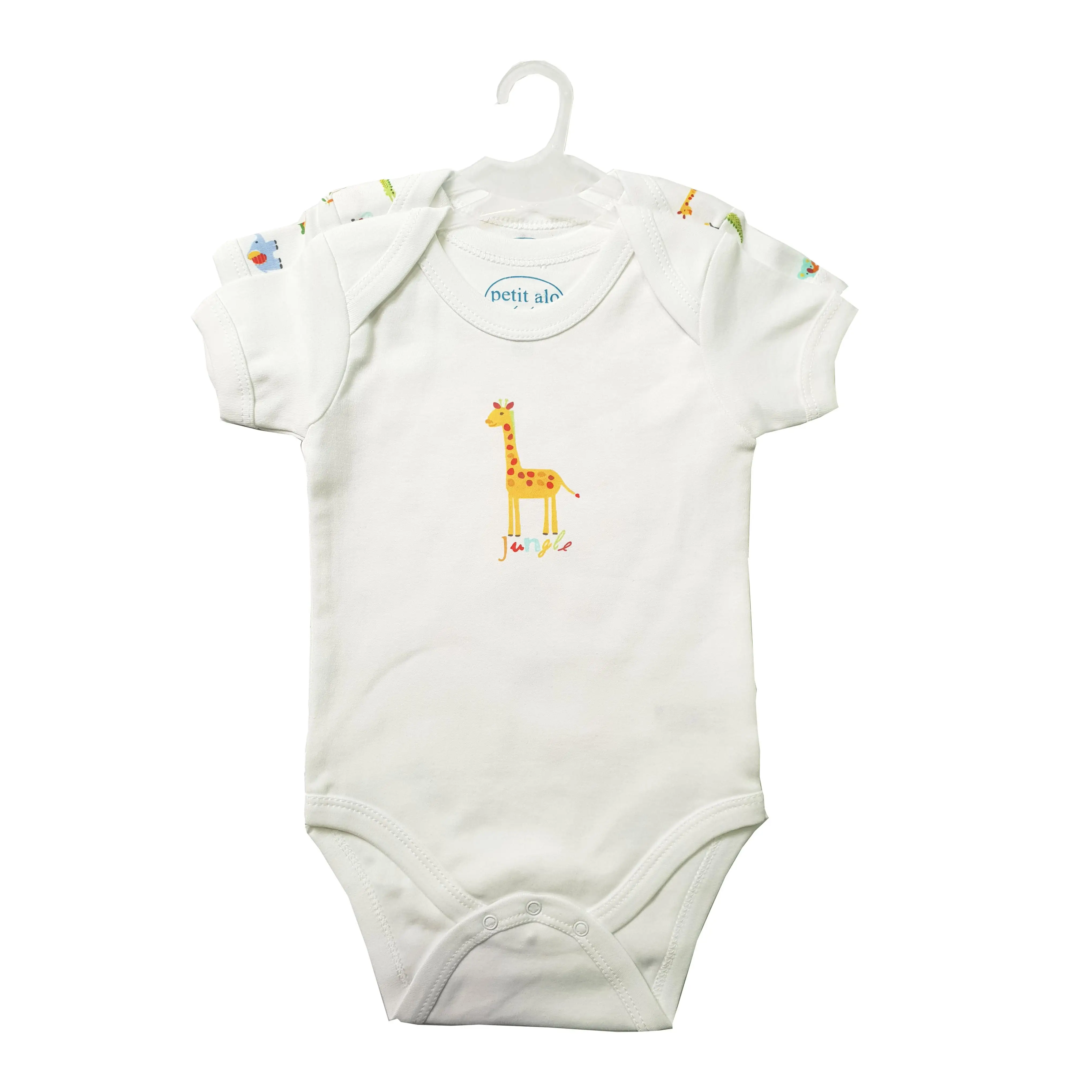 Set 2 Bodies Bebé Petit Alo 100% Algodón Blanco | Jungle Print