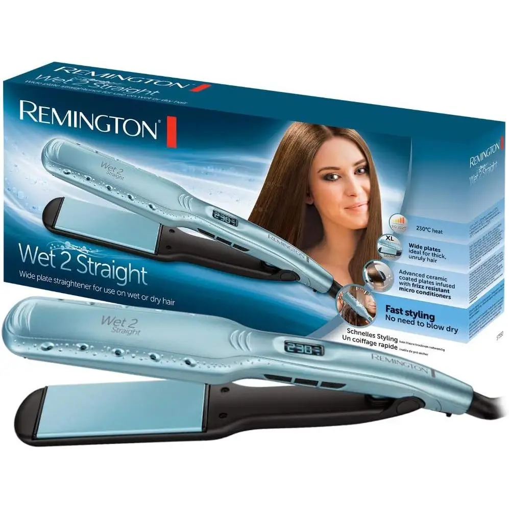 Plancha de Pelo Wet 2 Straight Remington  color azul plancha para alisar el pelo plancha comoda
