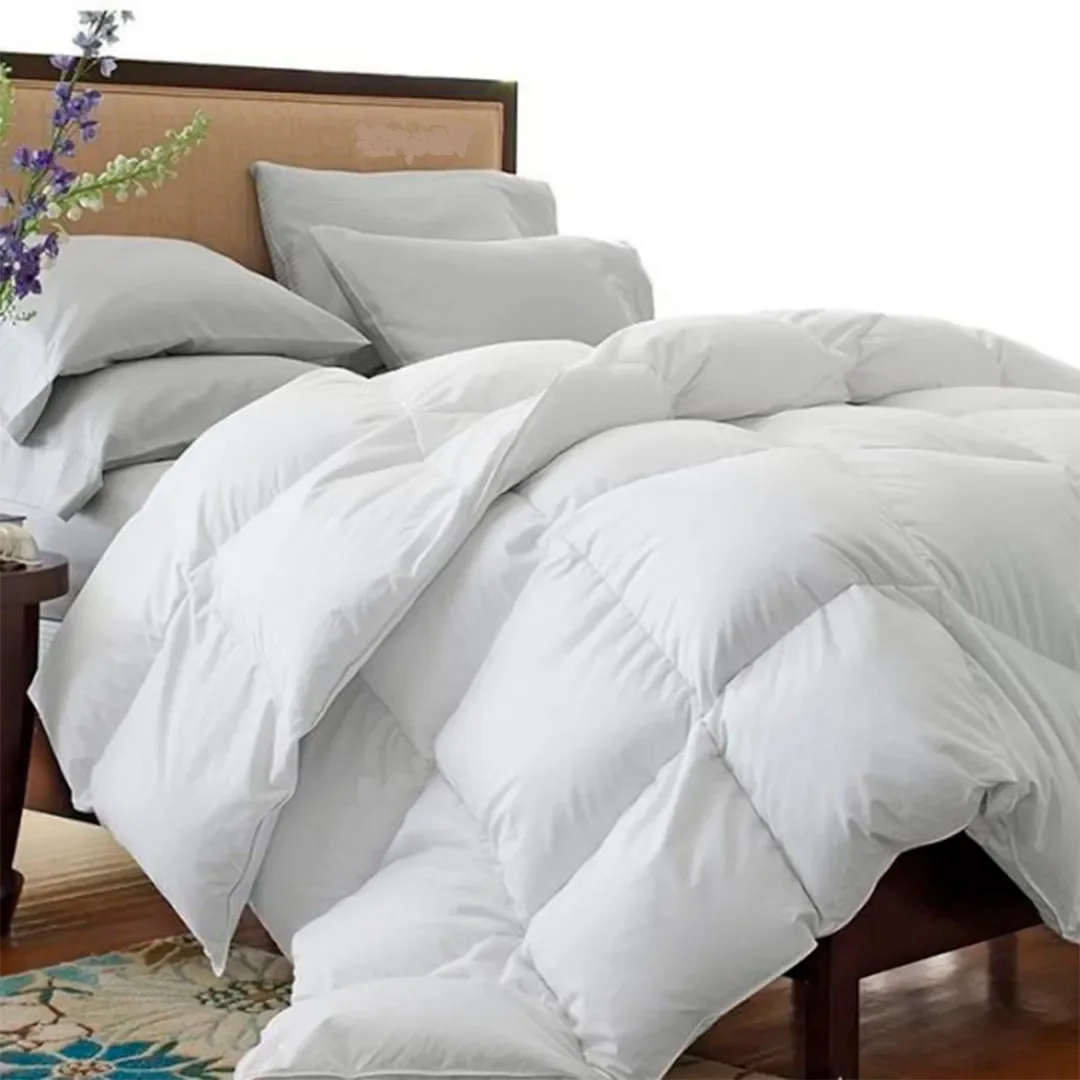 Edredón Acolchado, Relleno nórdico de Fibra antiácaros, otoño-Invierno, 350gr/m², Color Blanco (Todas Las Medidas Disponibles).