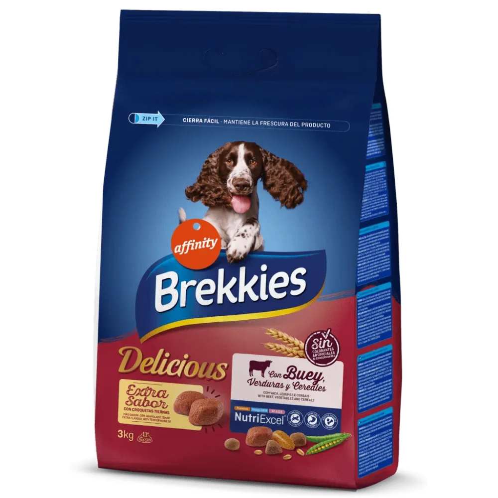 Brekkies Delicious Beef Comida para Perros.