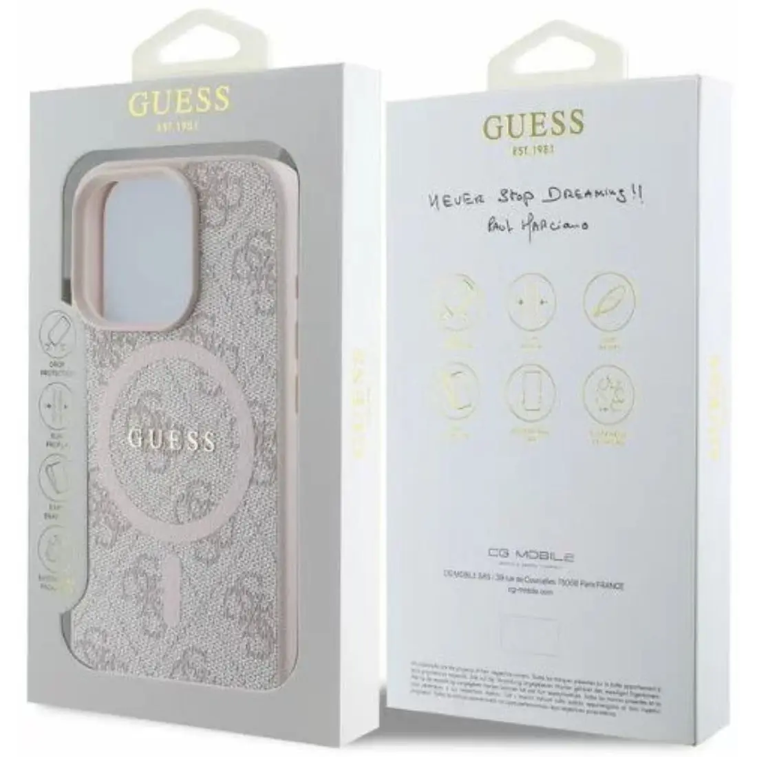 GUESS - Carcasa Magsafe Ring Classic Logo Serie iPhone 16, Funda Guess Serie iPhone 16 Ring Classic Logo MagSafe, Funda Guess Ring Classic Logo para Serie iPhone 16 - Compatible con MagSafe, GUESS
