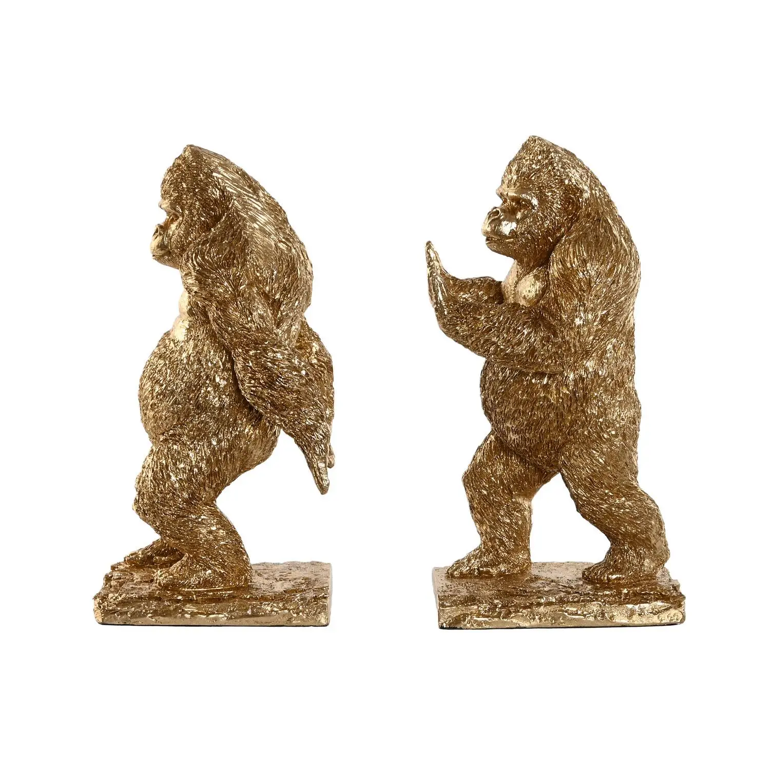 Sujetalibros Set 2 Resina 13X12,5X24 Gorila Dorado El mejor complemento para su hogar  -Fijalo-