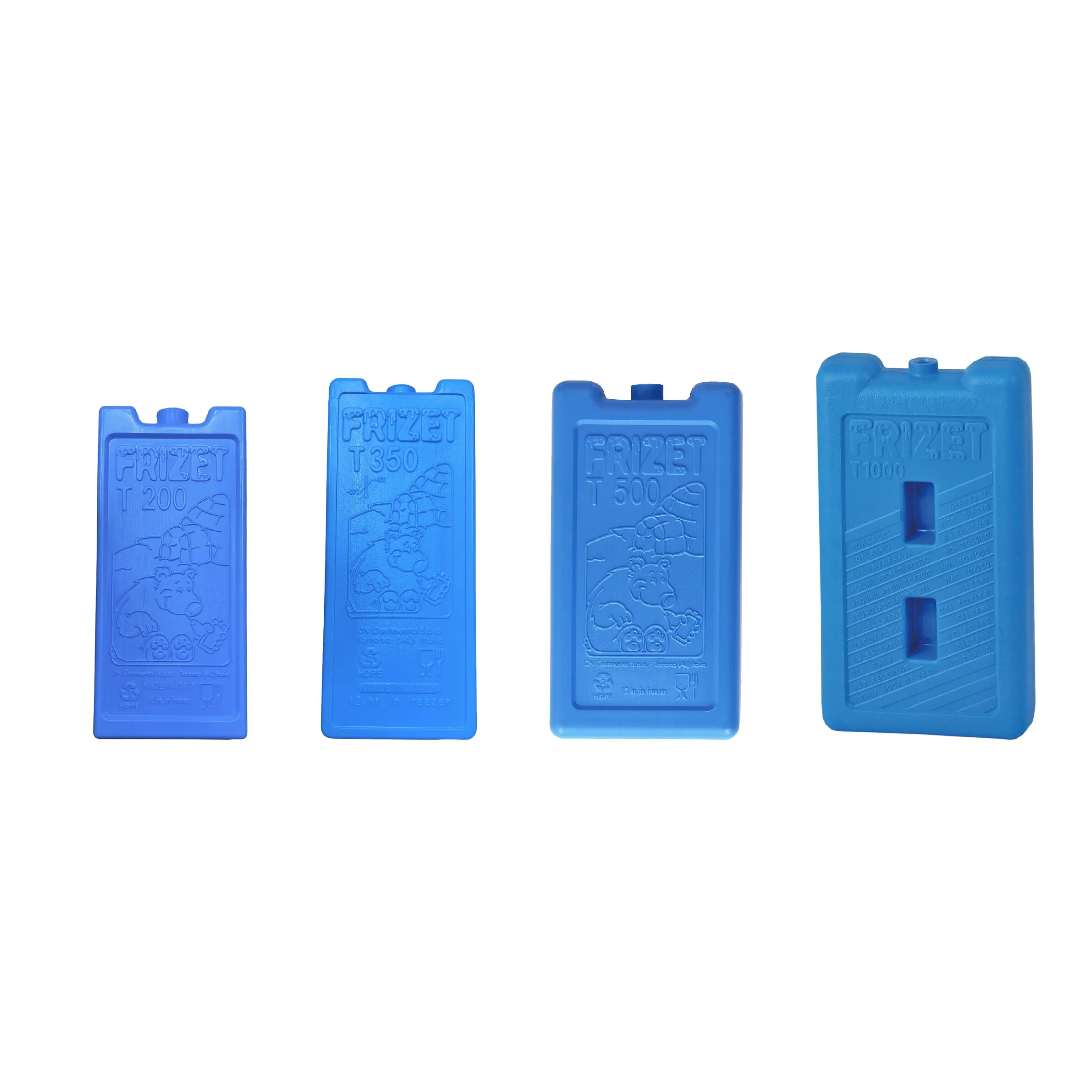 Confezione da 4 Accumulatori di Ghiaccio per Frigorifero Portatile, Confezione da 4 Piastre Blu per Congelatore, Piastra di Ghiaccio per Borsa Termica, Accumulatori di Freddo con capacità di 200ml,