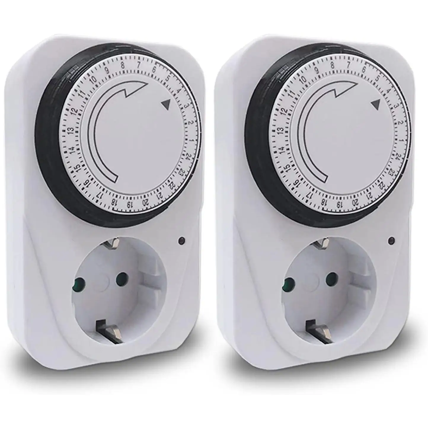 24 hour mechanical timer electrical plug, switching every 15 minutes, ON/Off switch, 230V 16A White, 1/2pcs.WKL Store