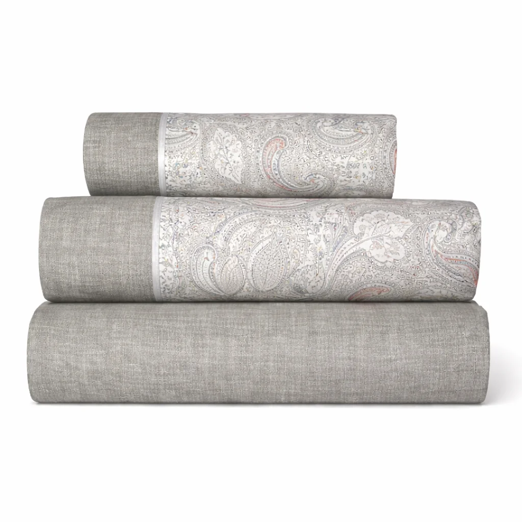 Juego De Sábanas Mimosa Gris de El Barco By Paduana, Algodón y Poliéster, Cama de 90, 105, 135 y 150, Tacto Suave, No Hace Bolitas, 144 Hilos, antipilling