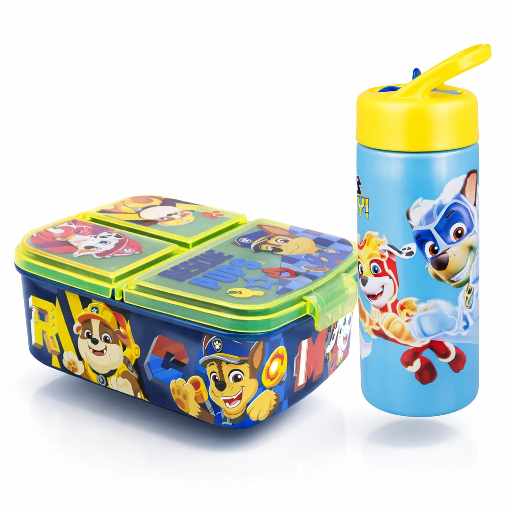 Set Sandwichera Múltiple infantil y Botella Escolar - Pack Diseño Colorido | Mochila Escolar Niño Niña de 3 a 8 Años | Material Escolar Set de Almuerzo - Marukatsu