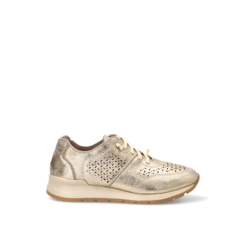 Zapatillas Casual Flex Pies - Mujer - Suela Plana - Modelo 320 - Color Oro