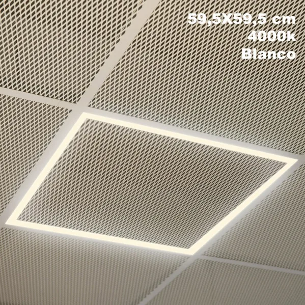 FABRILAMP Marco Panel Led 48w 4000k Lorenzo 1,5x59,5x59,5 Cm Aluminio 4400lm Corte 57,5x57,5 Cm