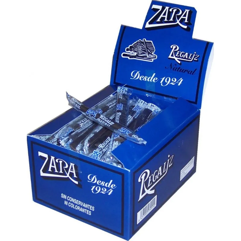 Regaliz Zara Natural - 100 Barritas - Regaliz Zara Fire Negra