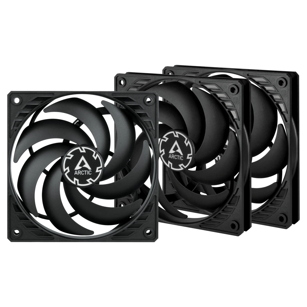 ARCTIC P12 Slim PWM PST Carcasa del ordenador Ventilador 12 cm Negro 3 pieza(s)