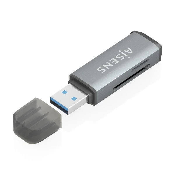Lector de tarjetas Aisens ASCR-2A09-GR USB-A SD MicroSD MMC Gris - Imagen 3