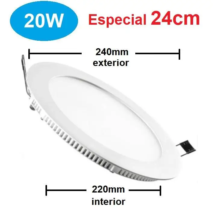 PANEL LED REDONDO EMPOTRAR 240mm 20W 4000K ADoceVoltios