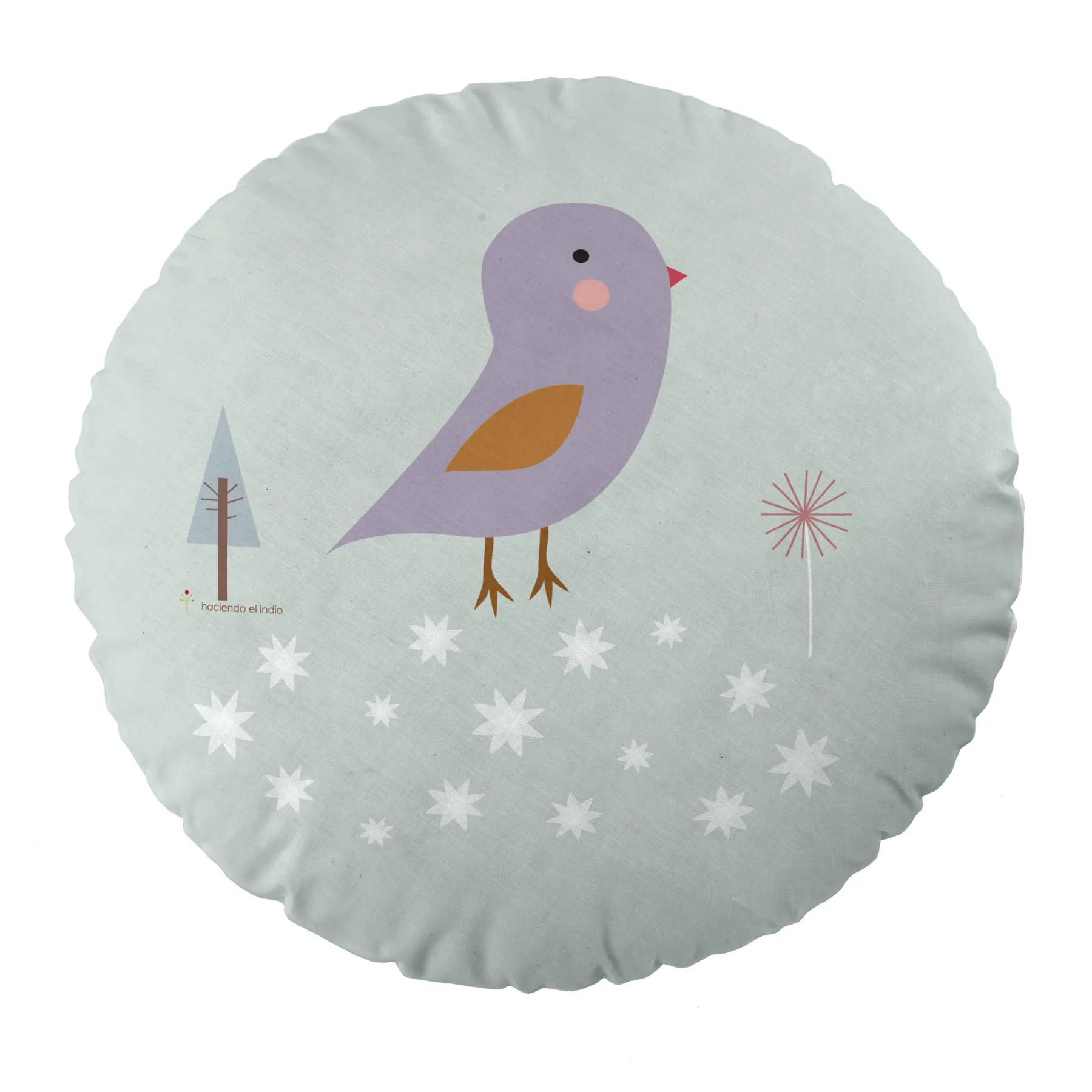 COJIN REDONDO INFANTIL CON RELLENO DAMANIEVES 40 CM DE DIAMETRO FABRICADO EN ESPAÑA
