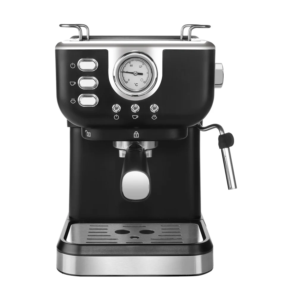 Stainless steel Espresso machine, milk steamer, 2 in 1 1050W steam wand, semi-automatic, 20 Bar