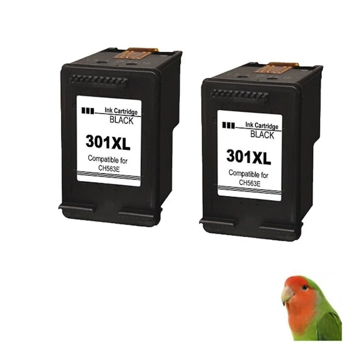 Nobrand Cartuchos de Tinta HP 301XL Negro - Pack 2 Tintas Compatibles con Varias Impresoras