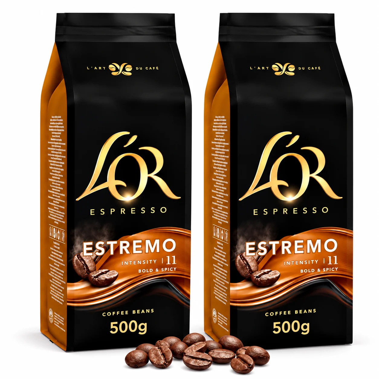 L'OR 2x500g  Espresso Colombia Café en Grano Natural 100% Arábica-L'OR 2x450 gr Espresso Café Grano Passione Rossa Maranello Espresso-L'OR 2*500g Espresso Brazil Café en Grano Natural 100% Arábic-a