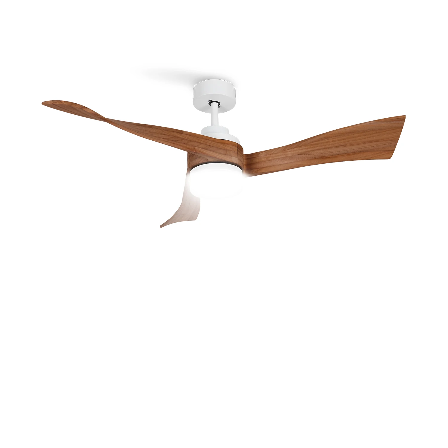 Create Silent DC ceiling fan with Natural wood blades and dimmable light-WIND CURVE