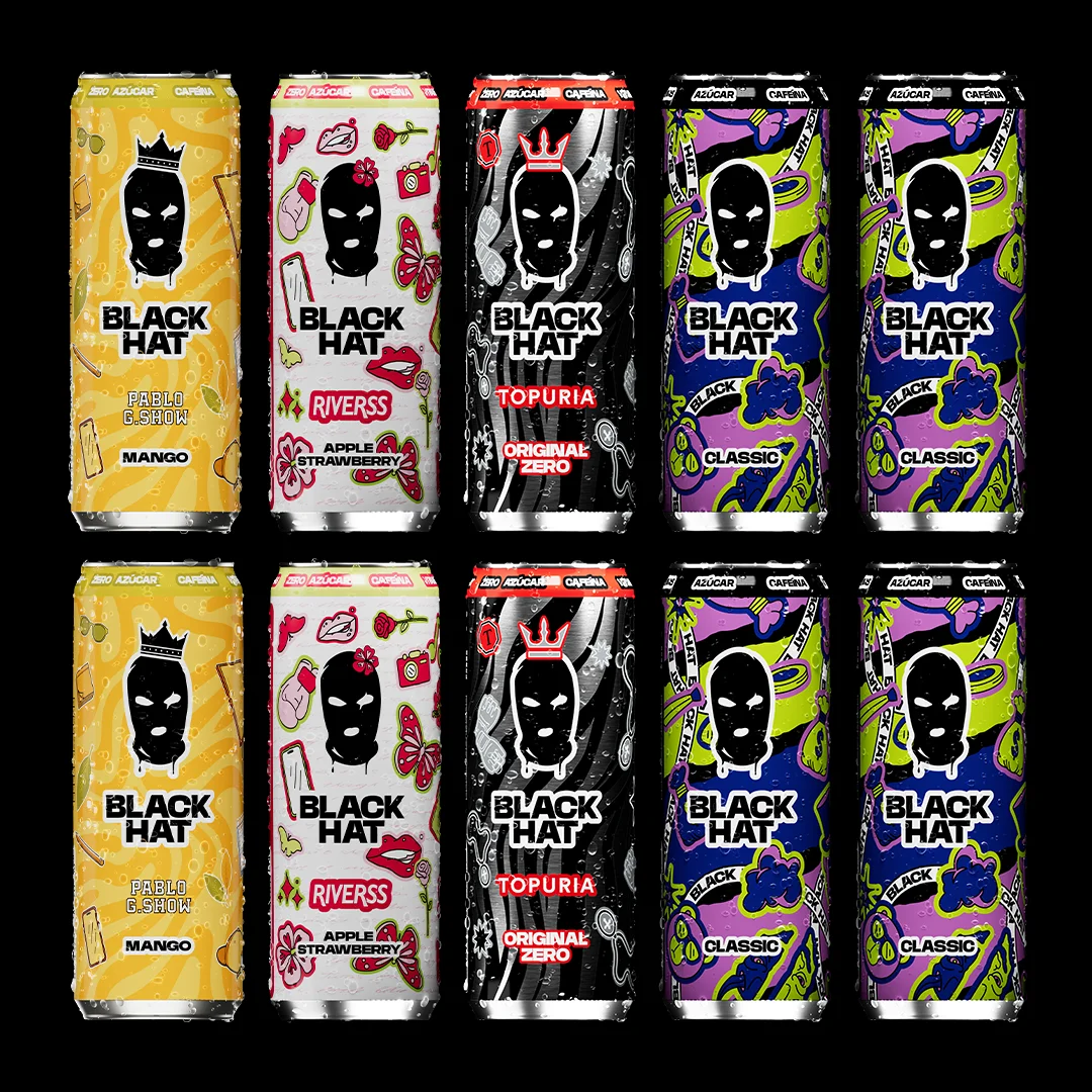 Pack mix 10 cans black hat energy drinks mixed box 4 flavors #1