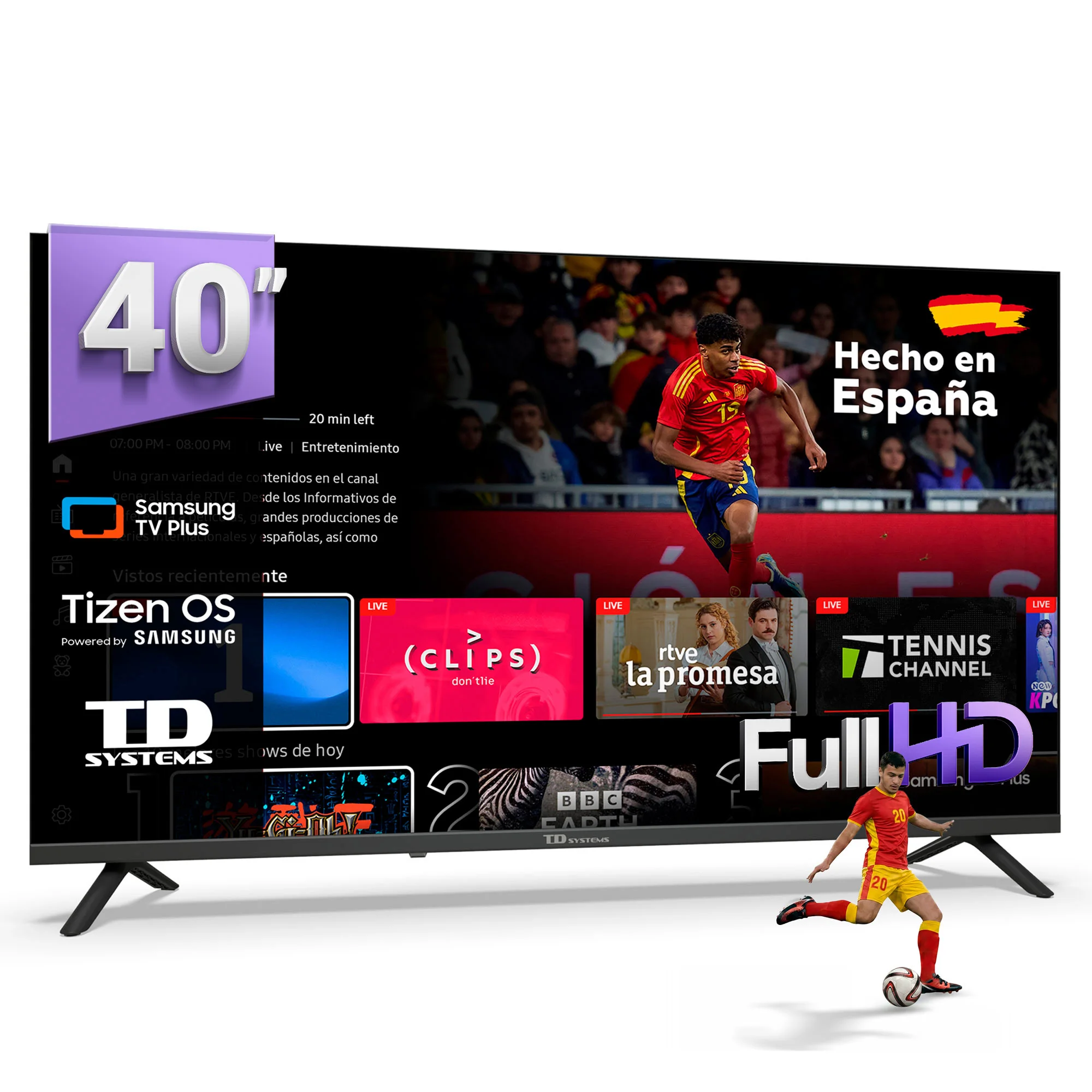 TD Systems - Smart TV 40 pulgadas Tizen OS 8.0. Triple Tuner (DVB-T2/C/S2). Televisores con Gaming Hub. Televisión del 2026 - K40C22TIZEN